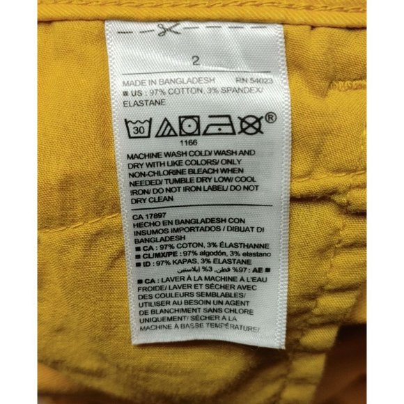 Old Navy Women's Yellow Pixie Straight Leg Jeans 2 - Picture 3 of 3